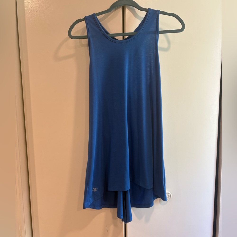 ZELOS Blue Asymmetrical Sleeveless Tank Top